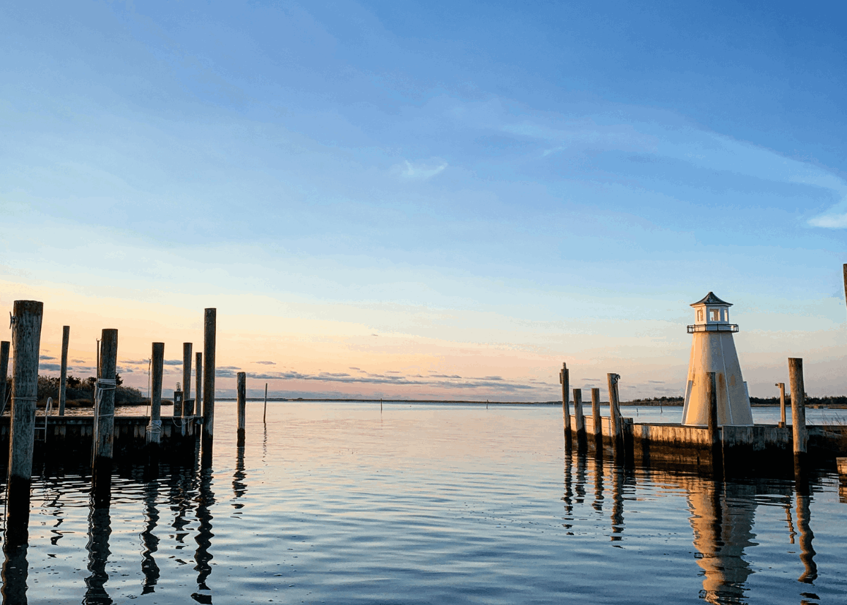 Long Island neighborhood at sunrise