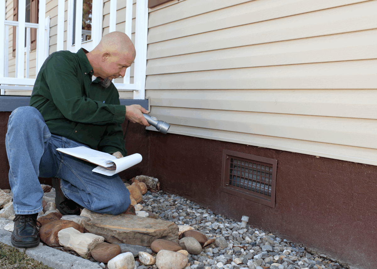 Home inspector evaluating a Long Island home