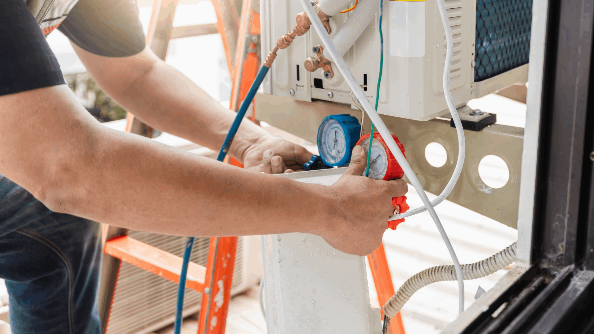 Home inspector checking major systems during an Orlando home inspection