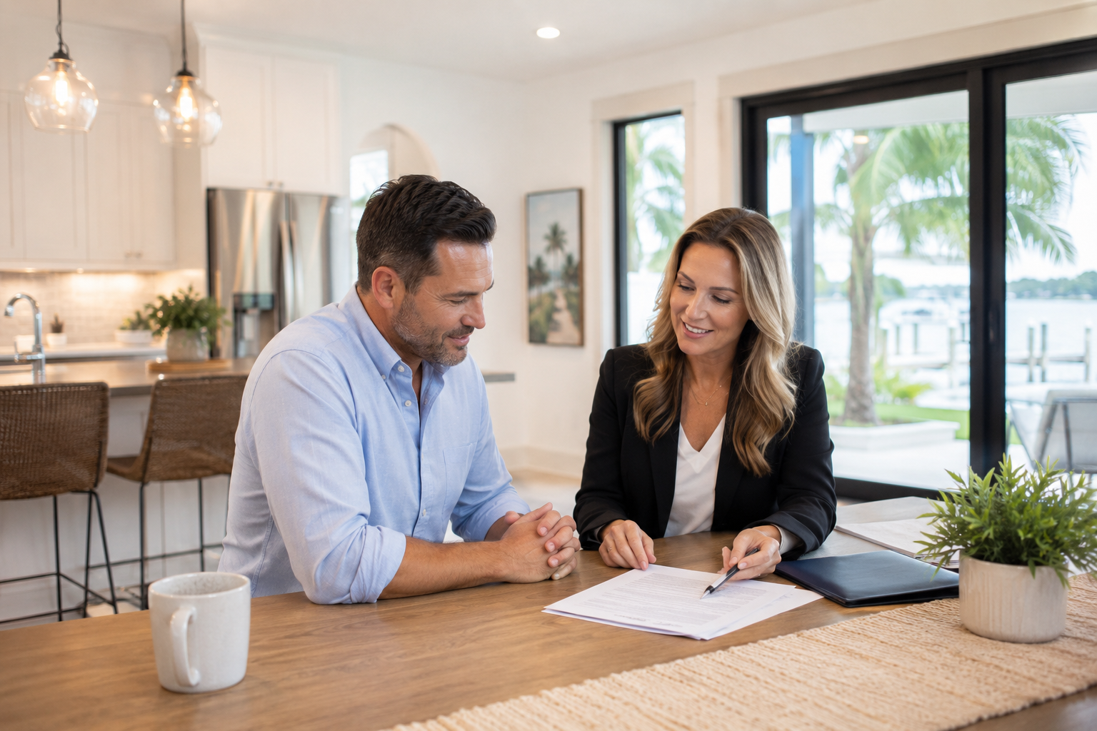 Orlando seller reviewing an accepted offer with a real estate agent
