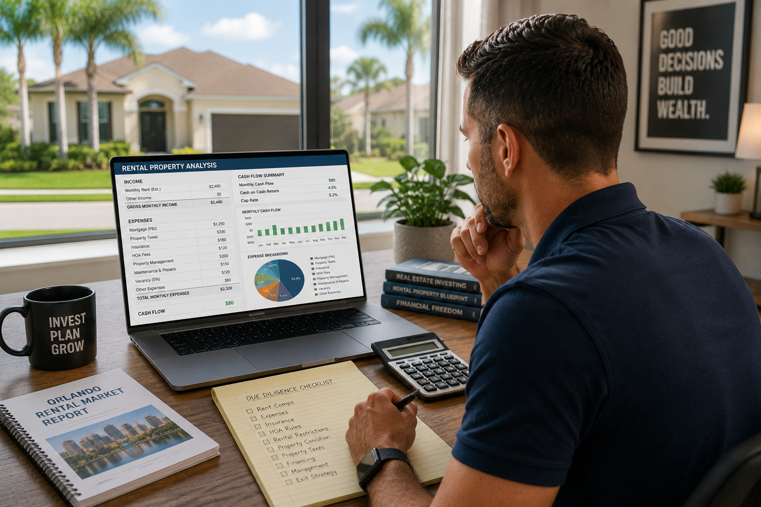 Orlando investor analyzing rental property numbers before buying