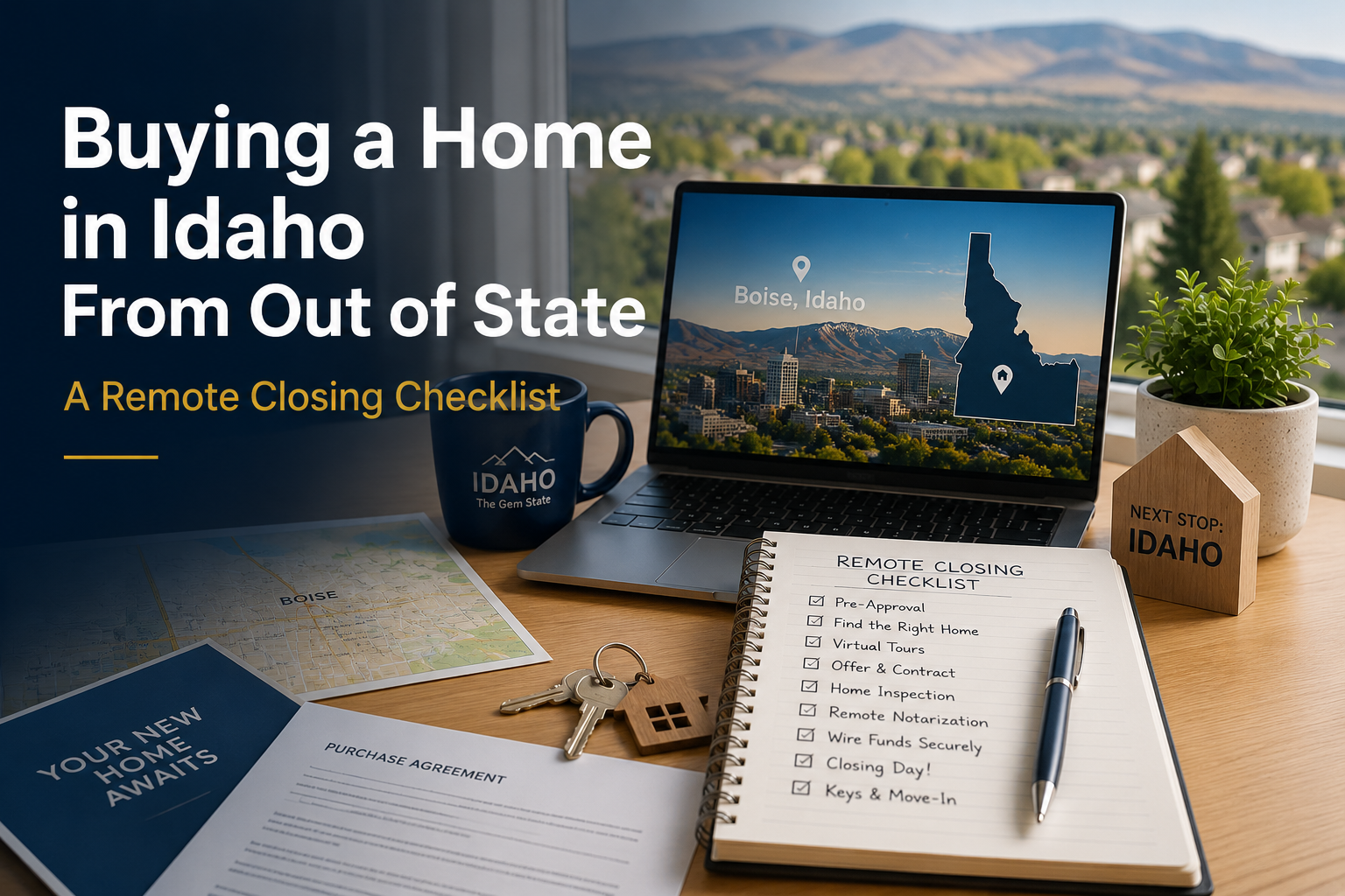 Buying a home in Idaho from out of state with a remote closing checklist