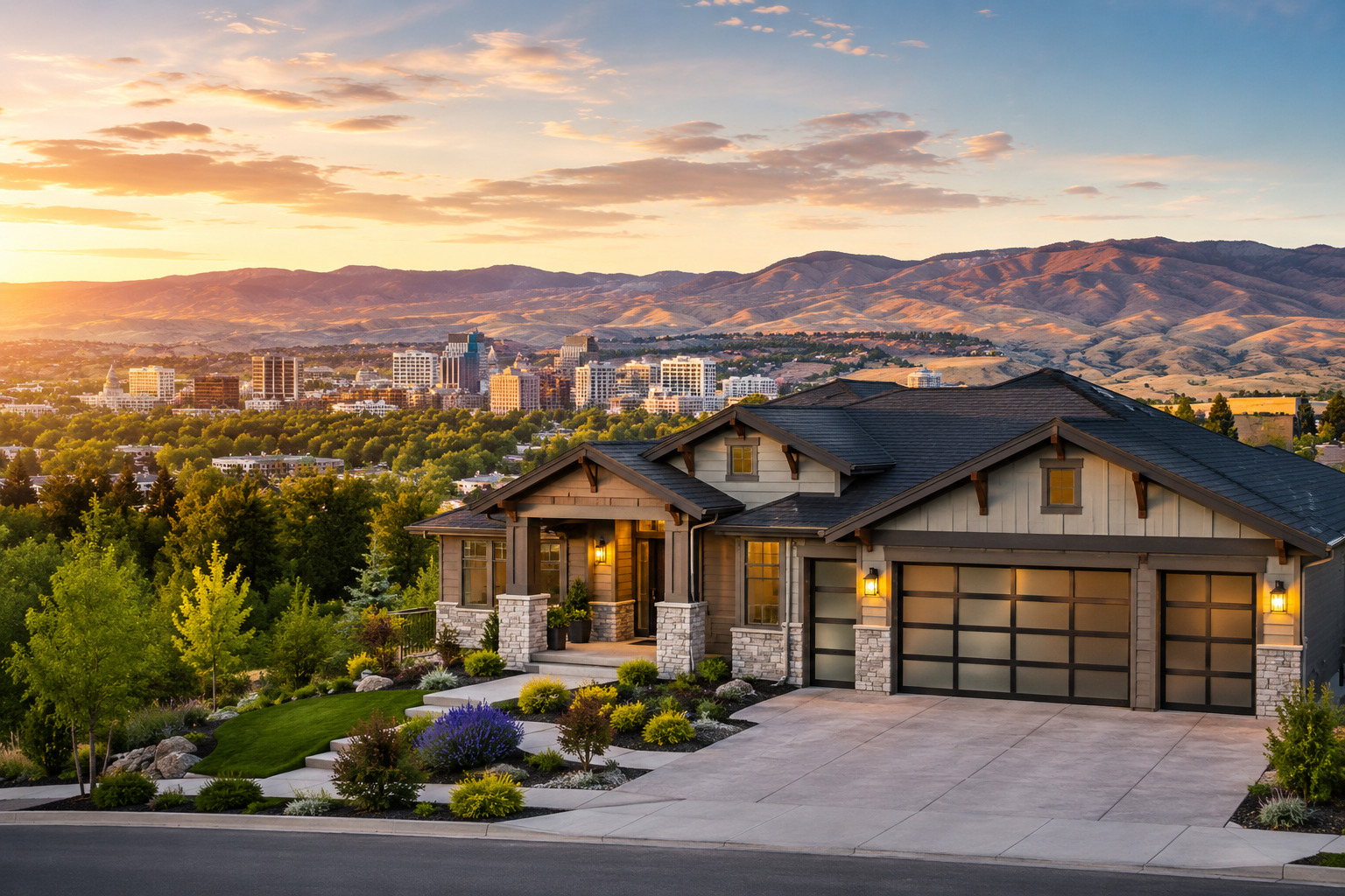 Modern Boise Idaho home with foothill views near the Treasure Valley