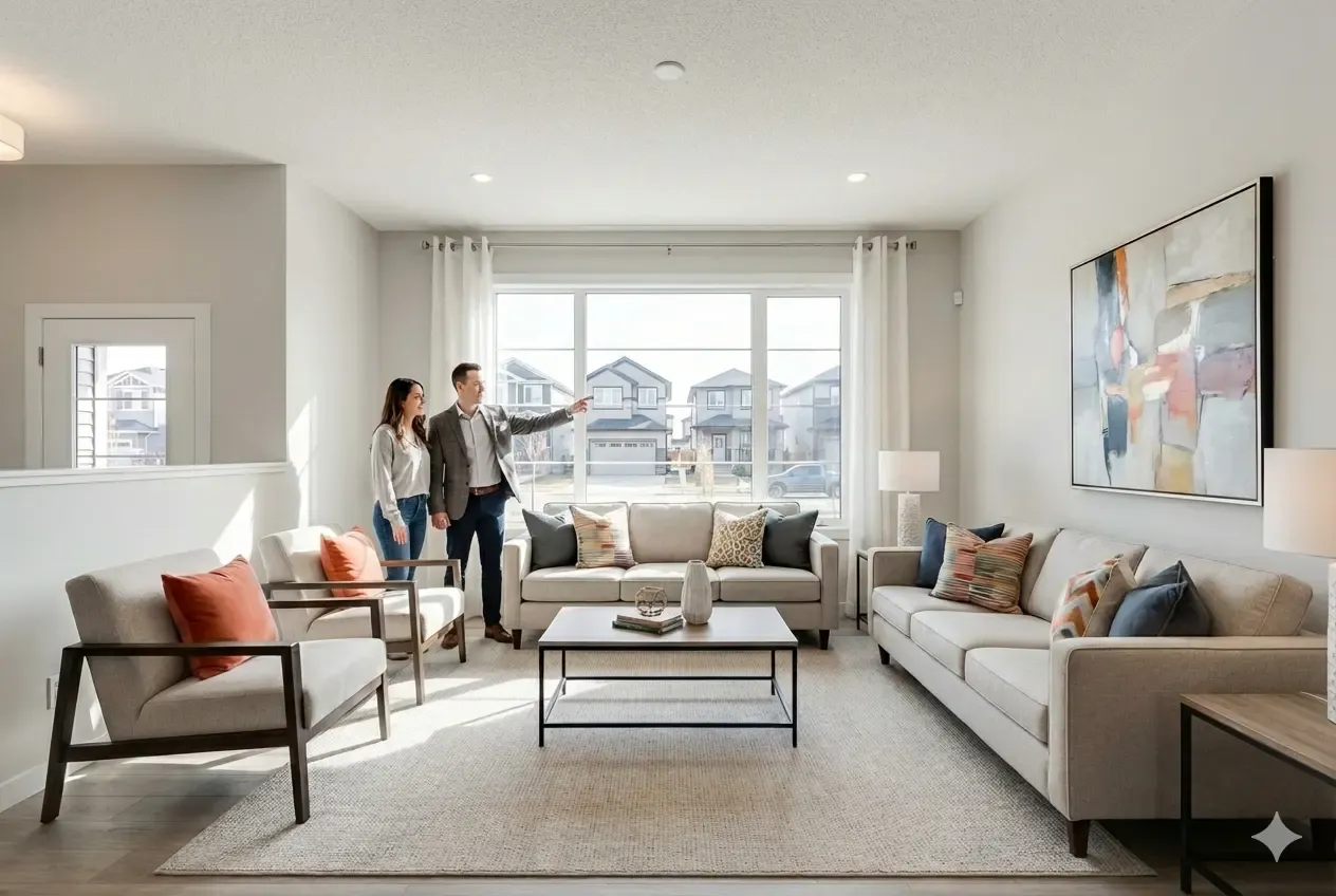 Home buyers viewing property during showing in Calgary