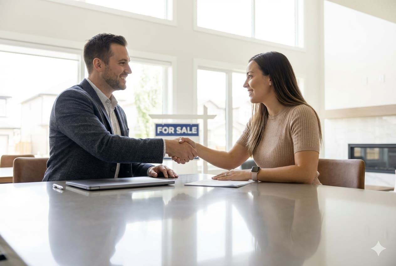 Justin Newman consulting with Calgary home sellers