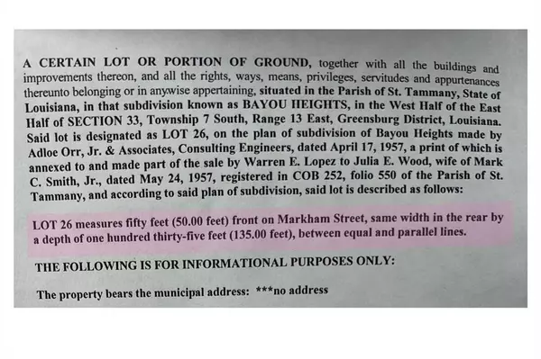 Lot 26 MARKHAM DR, Lacombe, LA 70445