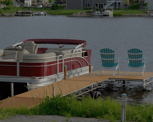 Lake view with a pontoon boat