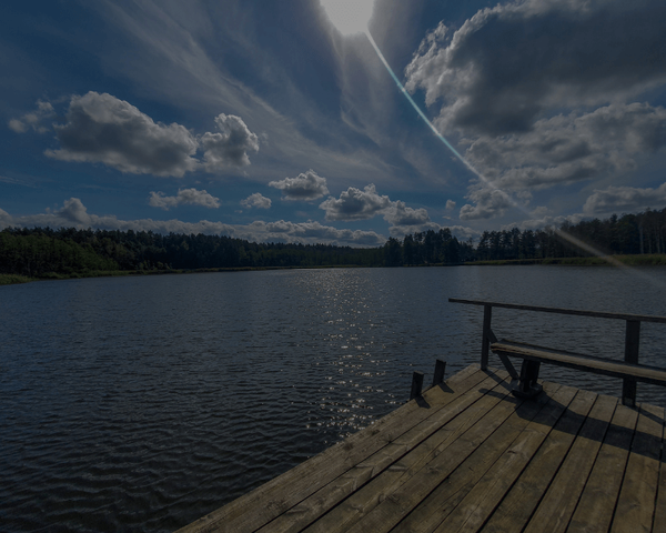 Lake view from a pier on a sunny day