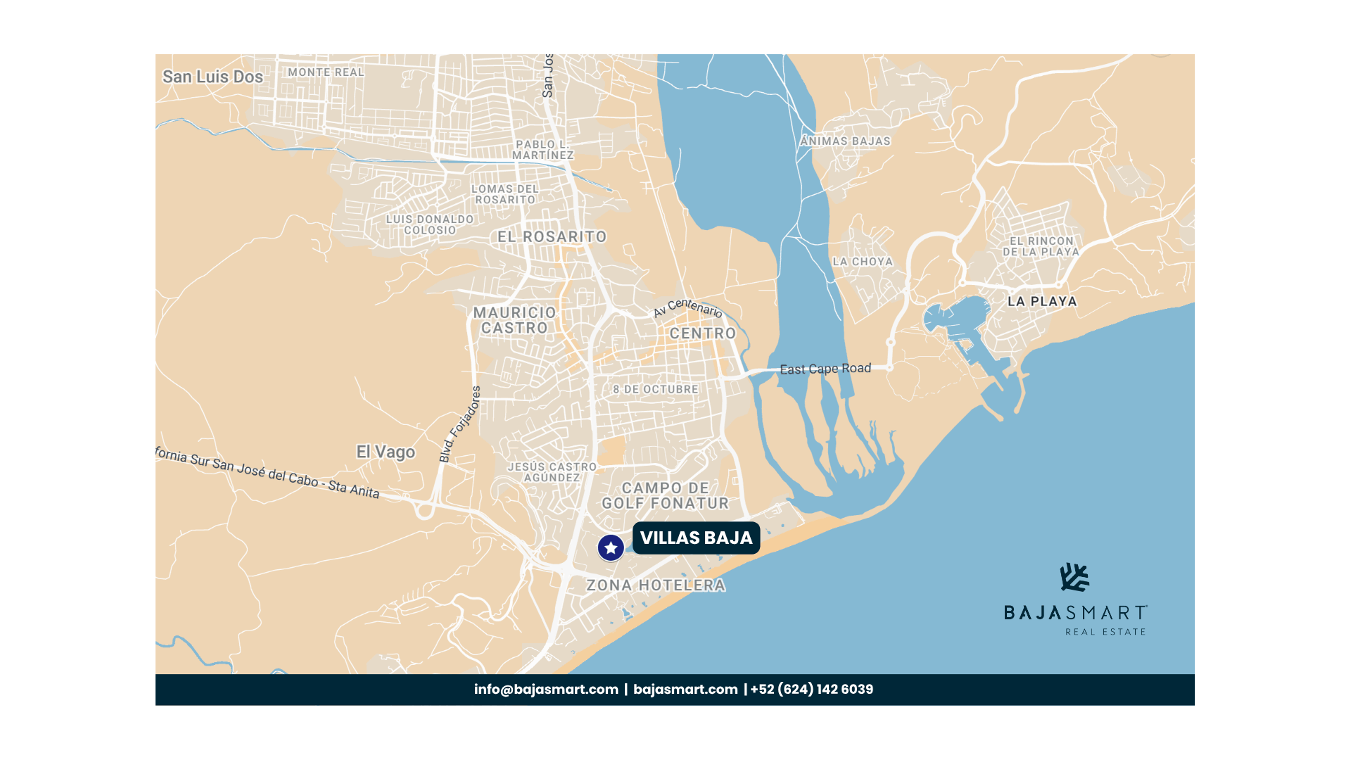 Villas Baja location map, Fonatur, San José del Cabo