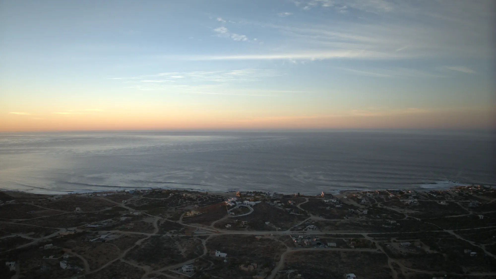 East Cape Baja California Sur coastline aerial view, Mexico real estate investment frontier