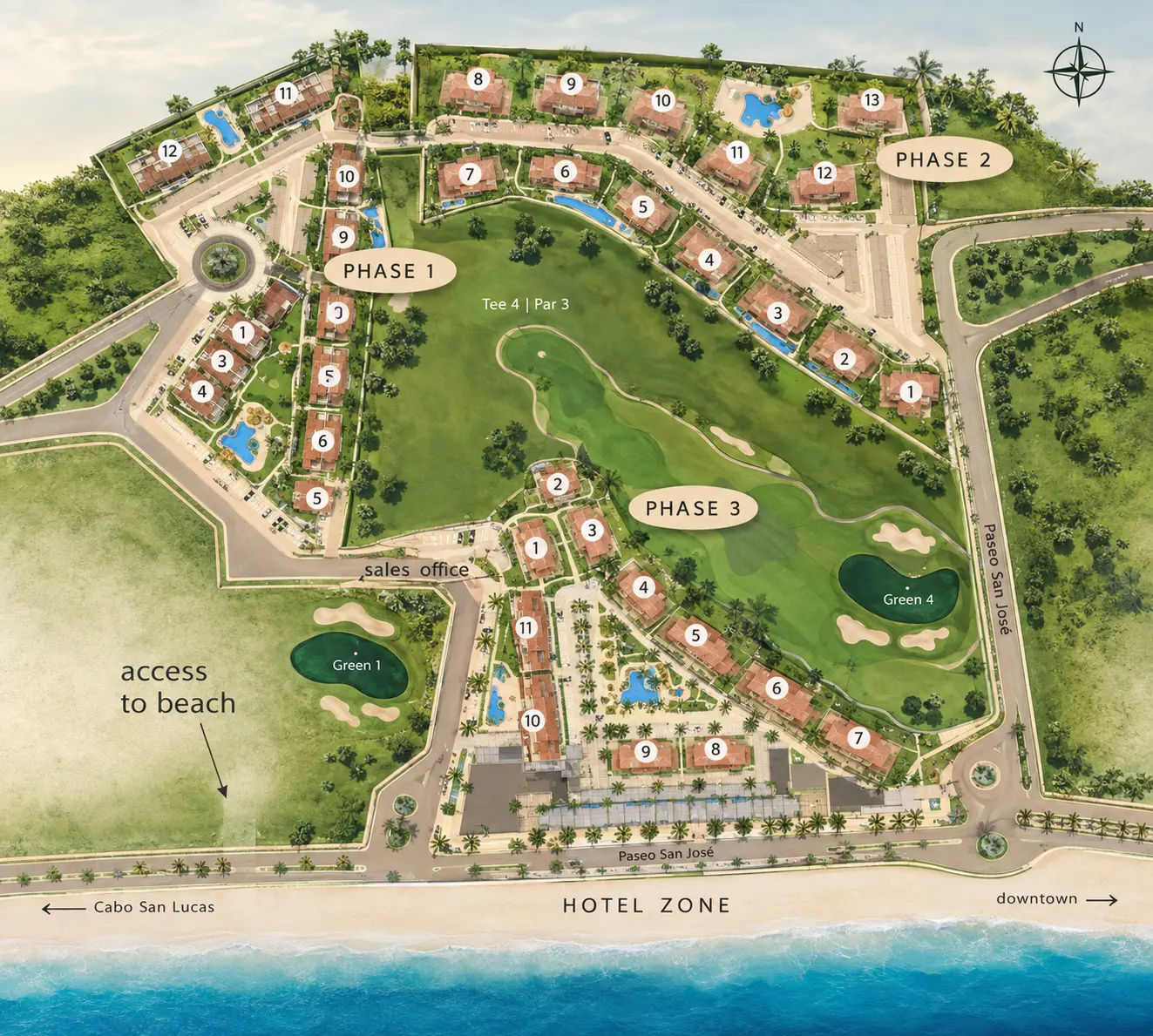 Condo terrace overlooking the golf course at Club La Costa, San José del Cabo