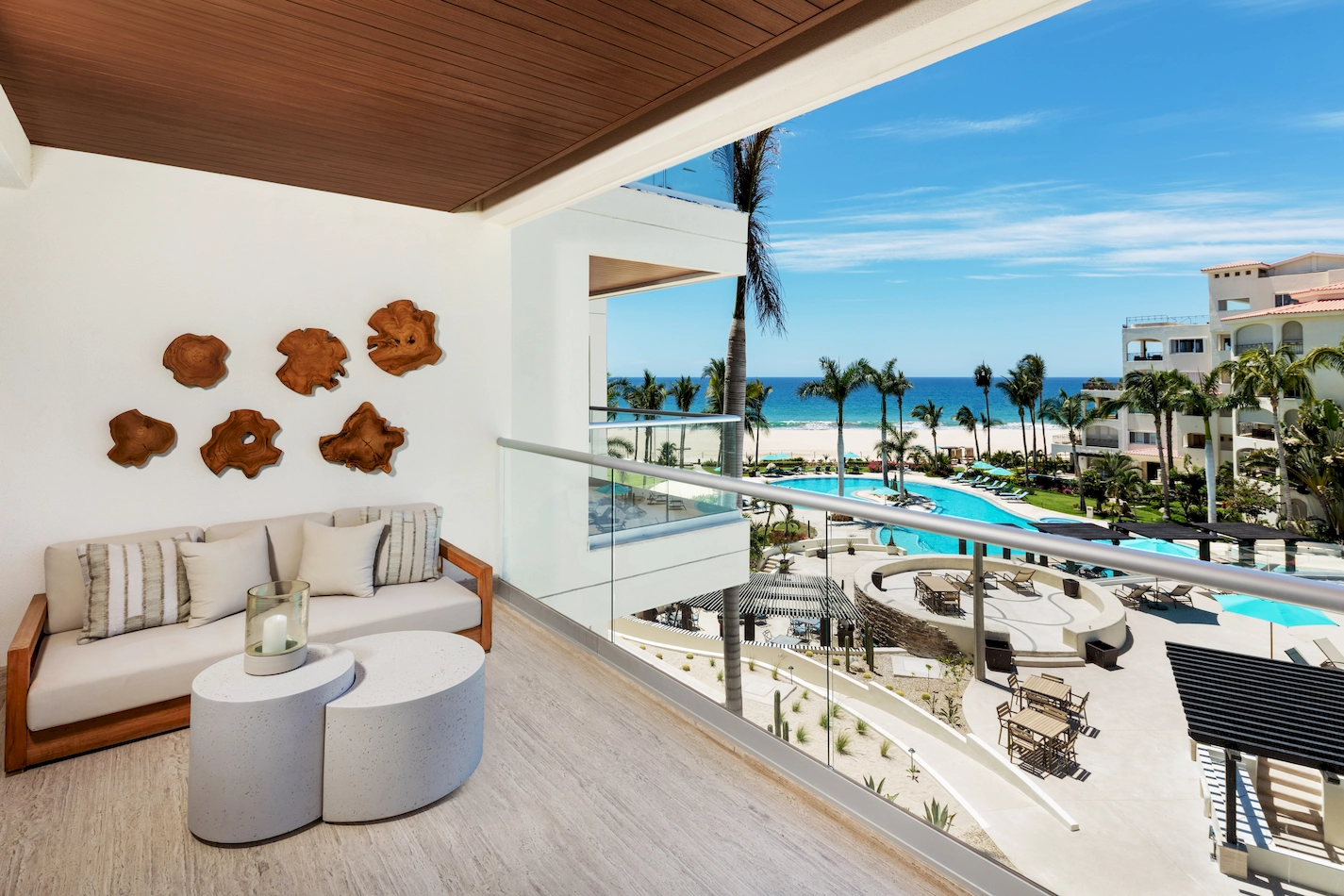 Beachfront terrace and ocean view at Tortuga Bay, San José del Cabo