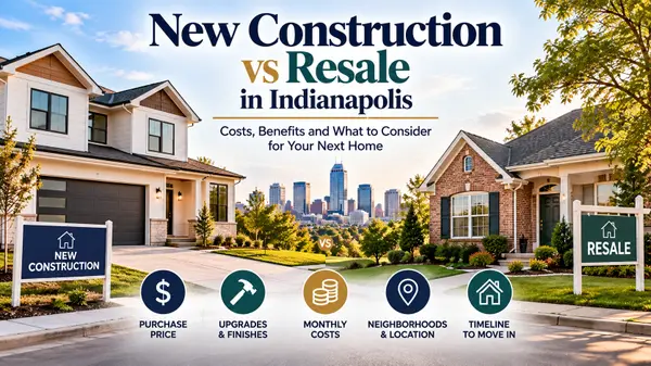 New construction vs resale homes in Indianapolis, comparing modern new-build properties with established homes, purchase costs, upgrades, and neighborhoods.