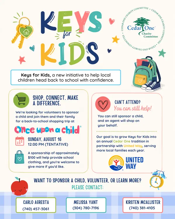 feature image of Cedar One Charity Committee &amp; The United Way introduce The Keys for Kids Initiative