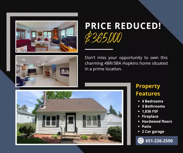 Price Reduced to $365,000 on Charming Hopkins Home