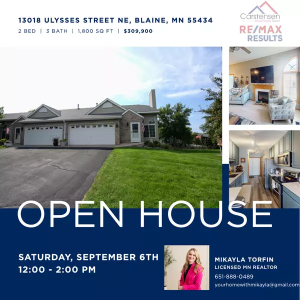 Just Listed/Open House 2BR/3BA Blaine Townhome
