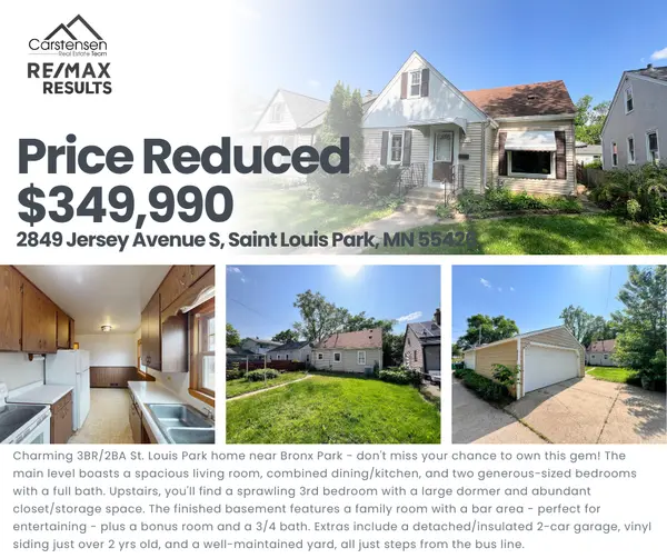 Price Drop in St. Louis Park! 3BR/2BA w/Detached Garage