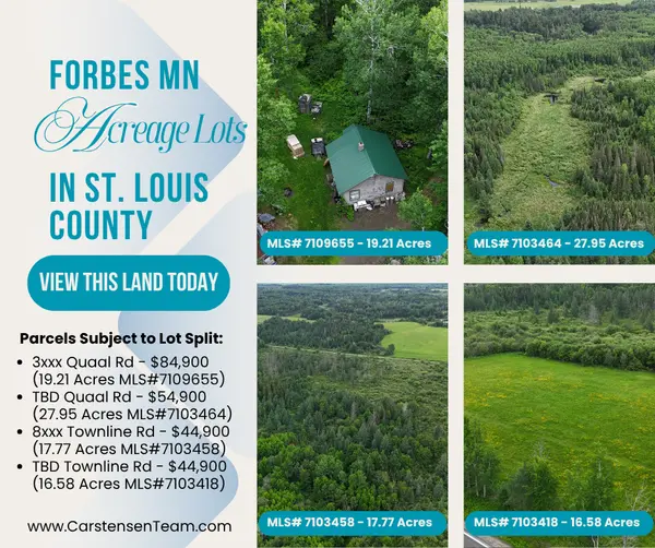 feature image of Price Reduced! Four Wooded Acreage Lots in Forbes MN