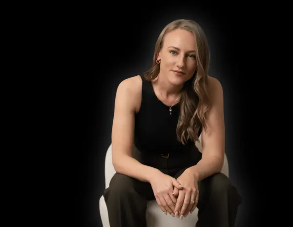 Renee Black Background Sitting