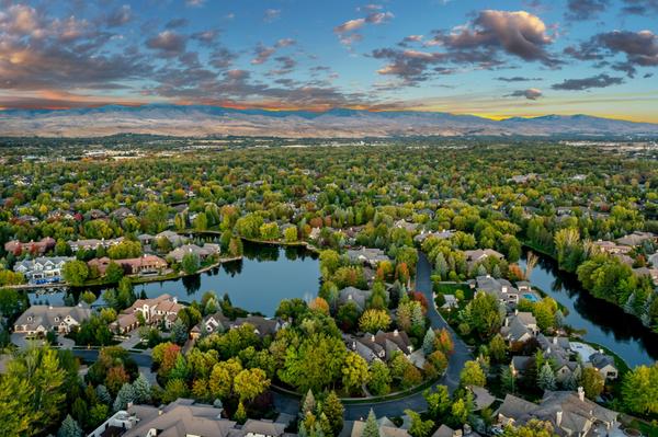 Aerial over Two Rivers gated community