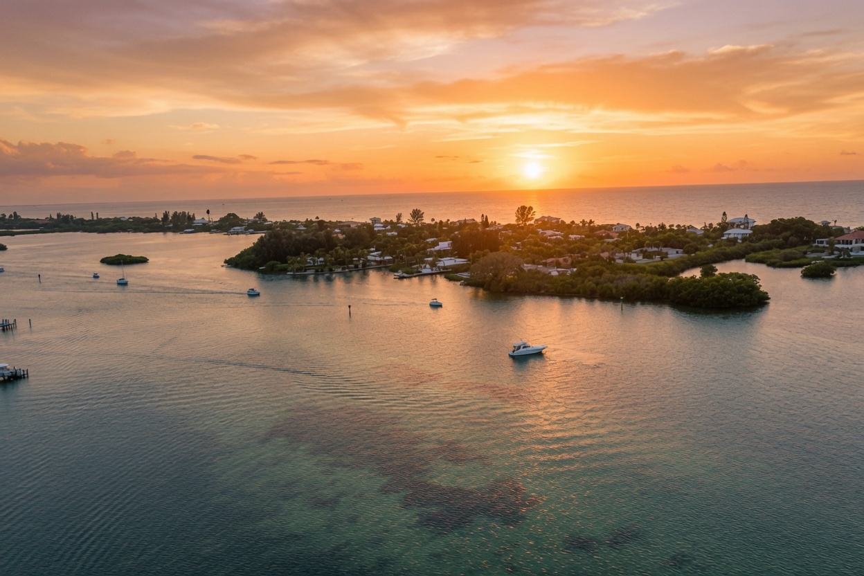 Casey Key Florida sunset over the Gulf of Mexico luxury lifestyle
