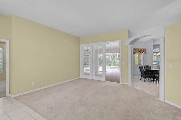 Living room inside Calusa Lakes home in Nokomis Florida