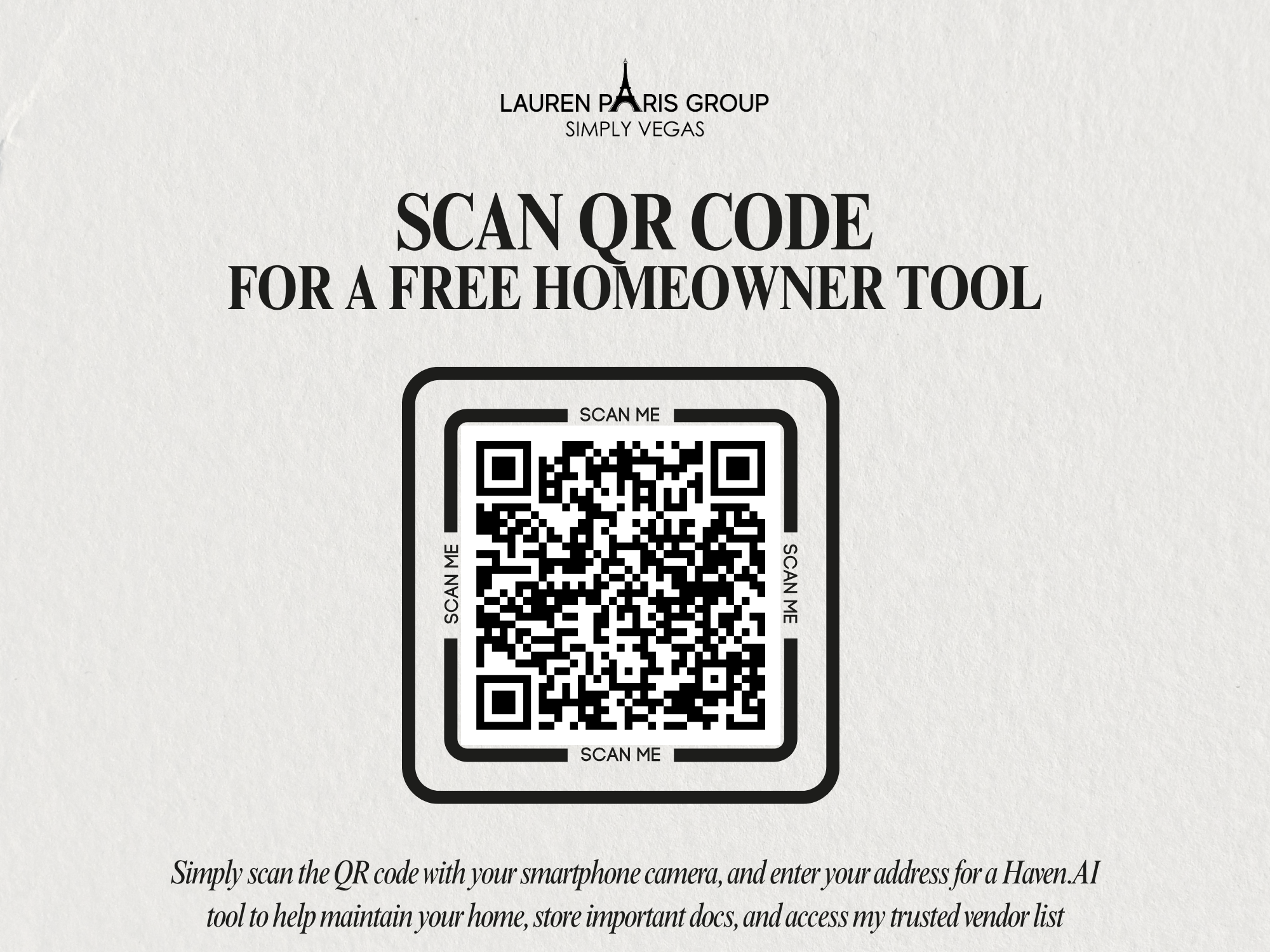 Scan this QR code with your smartphone camera to sign in to your Haven AI homeowner portal