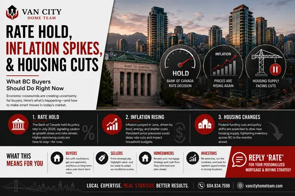 Rate Hold, Inflation Spikes, and Housing Cuts: What BC Buyers Should Do Right Now
