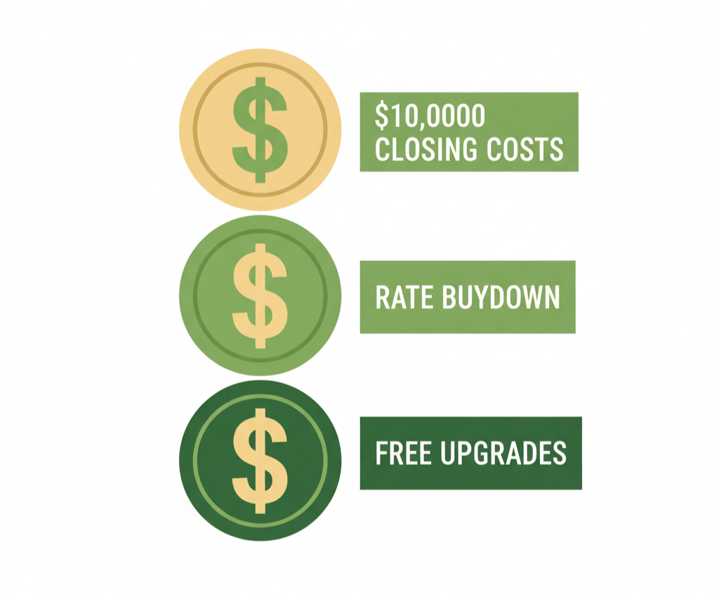 Builder incentives for San Antonio new construction homes including closing cost assistance and rate buydowns