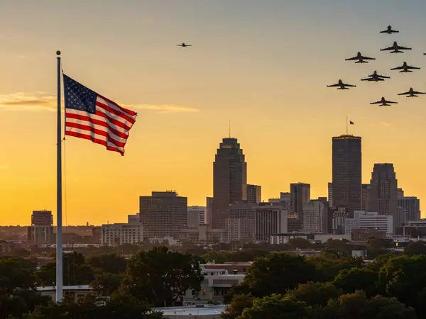San Antonio skyline welcoming military families to Military City USA and Lackland AFB