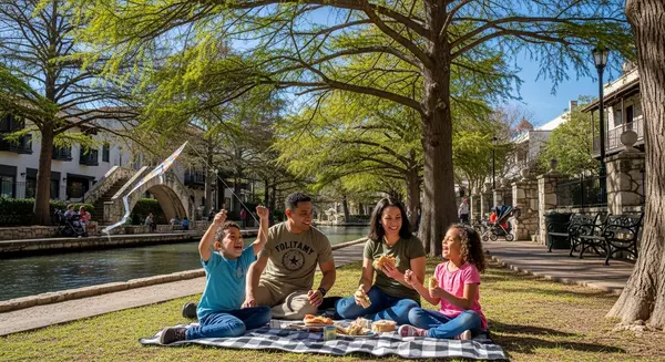 Military family enjoying San Antonio community lifestyle