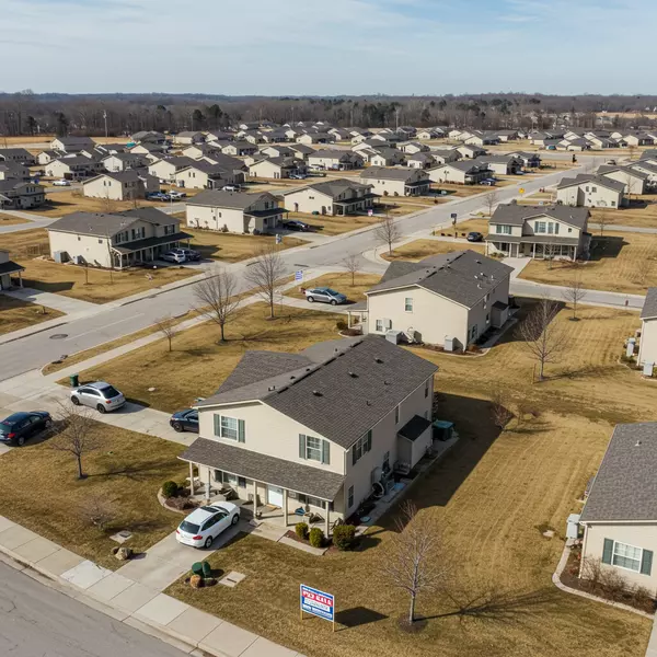 Military base housing with a For Sale sign, representing PCS impact on homeownership