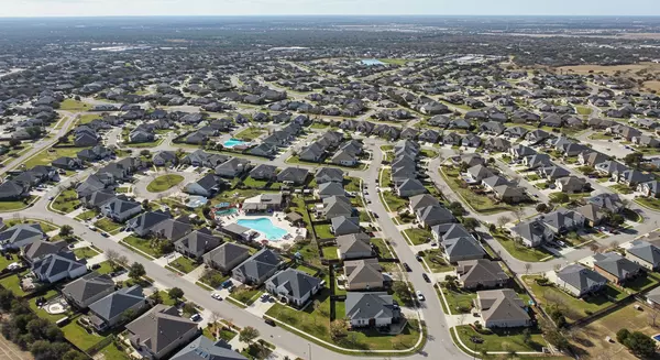 Aerial view of affordable San Antonio housing showing market advantages and community amenities
