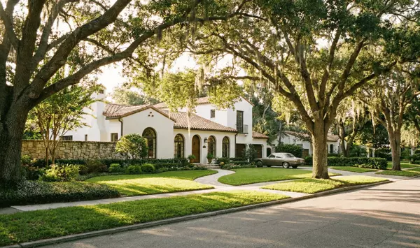beautiful mature tree lined street with distinctive spanish revival home in terrell hills