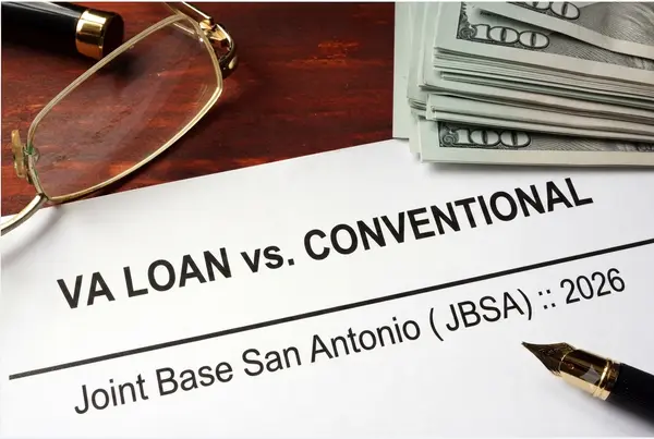 feature image of VA Loan vs. Conventional in JBSA: 2026