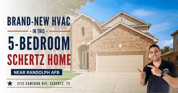 Brand-New HVAC in This 5-Bedroom Schertz Home Near Randolph AFB