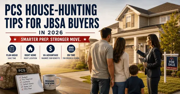 feature image of PCS House-Hunting Tips for JBSA Buyers in 2026