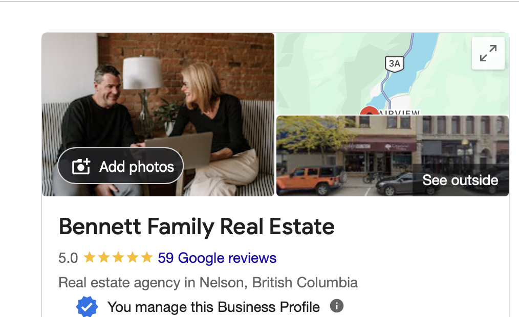Bennett Family Real Estate Google 5.0 star rating and reviews