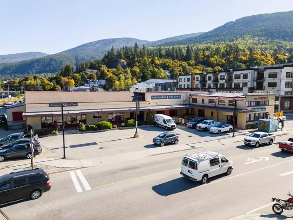 Gateway Building commercial real estate for sale in Nelson BC with retail and office tenants on a high-traffic corner location