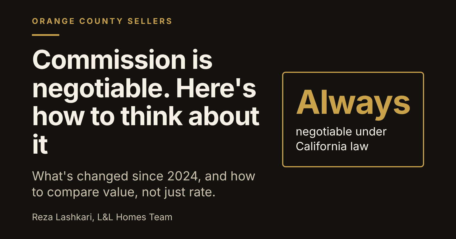 Negotiating real estate commission when selling in California