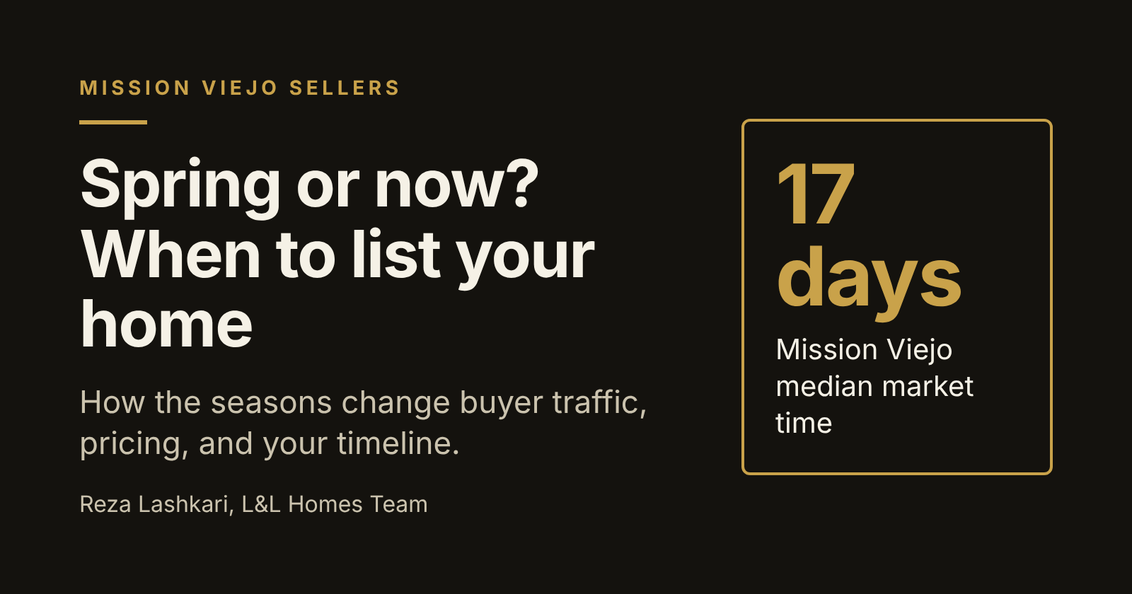 Best season to sell a home in Mission Viejo