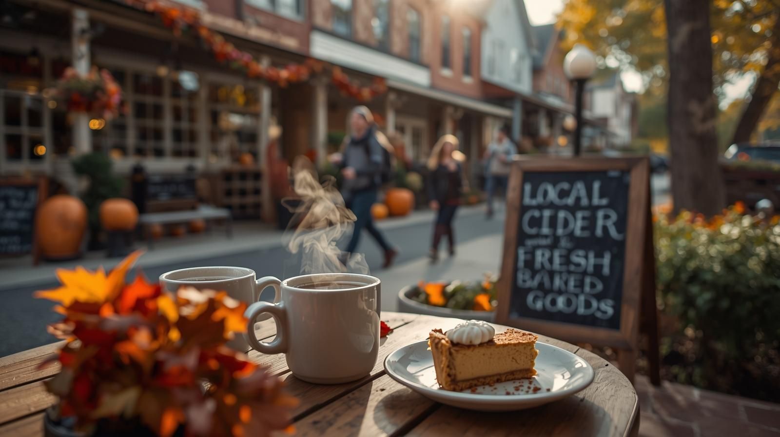 Cozy North Jersey café in fall with coffee, cider, and baked goods after a scenic autumn hike.
