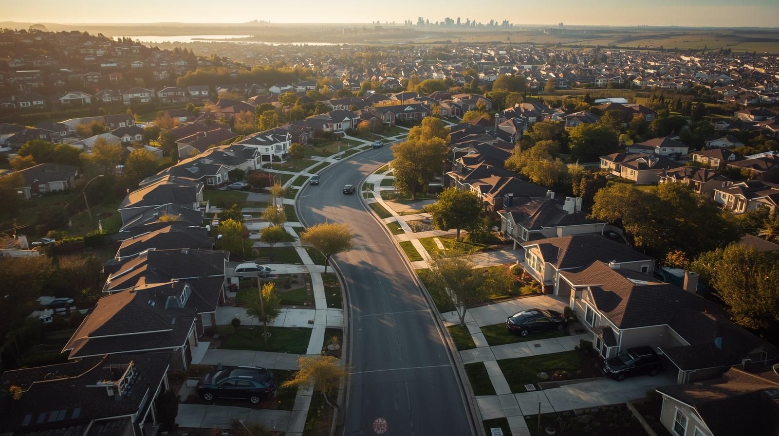 Aerial view of Haledon NJ neighborhood with single-family homes and rising property demand in 2025, showing why housing prices increased for New Jersey first-time home buyers.