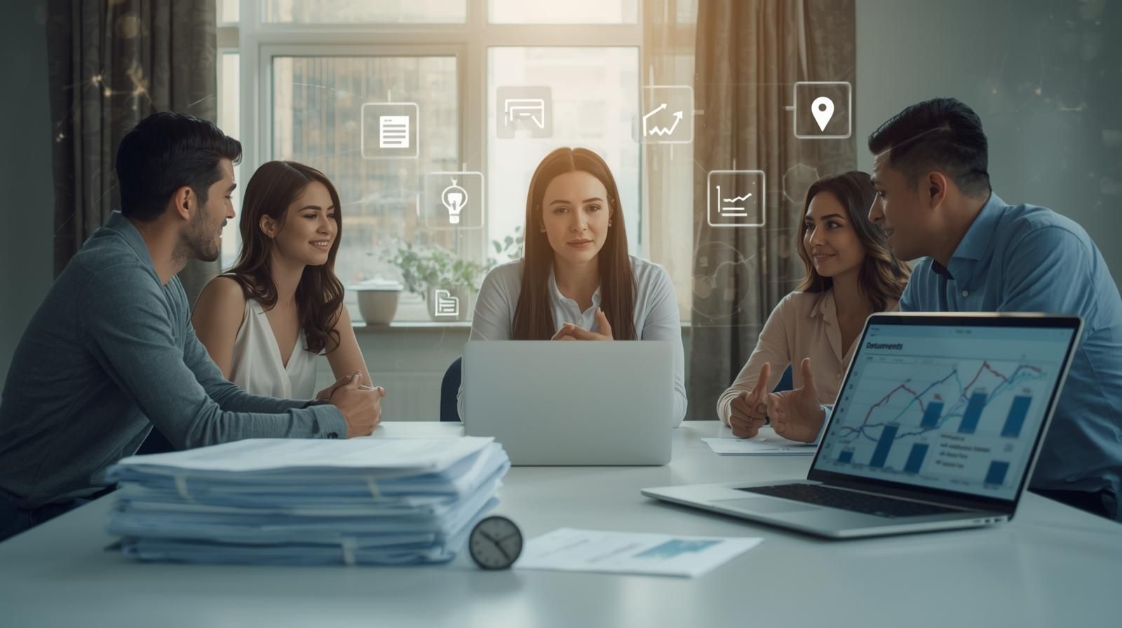 Realtor guiding a family through common probate challenges in Haledon, NJ, using organized paperwork and AI-powered data to simplify the estate sale process.