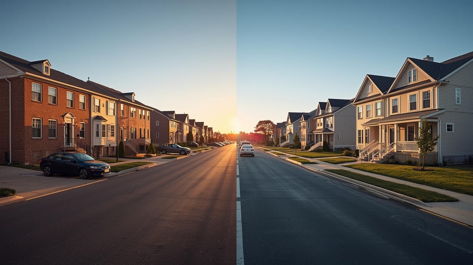 Split view of multi-family homes in Haledon and North Haledon NJ showing affordability, investor appeal, and upscale housing options.