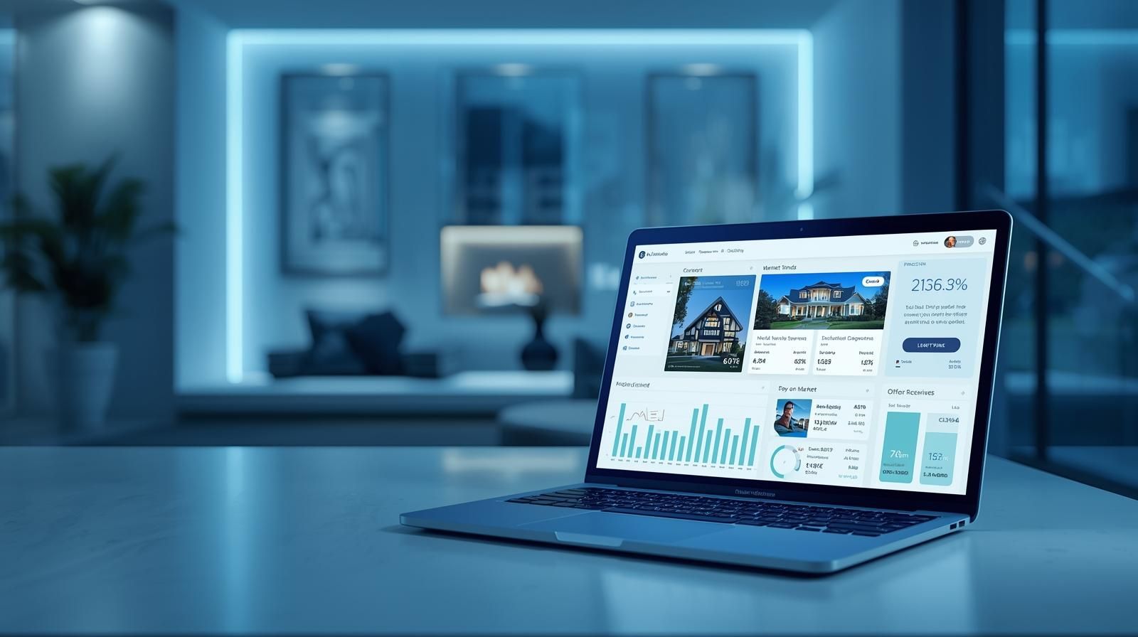 AI-driven home selling strategy dashboard showing pricing data and staged home in Haledon NJ.