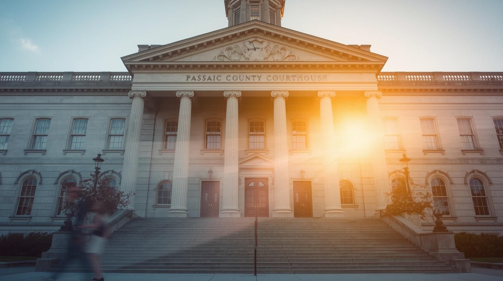 Passaic County Courthouse in Paterson NJ symbolizing Haledon short sale deadlines and homeowner redemption period.