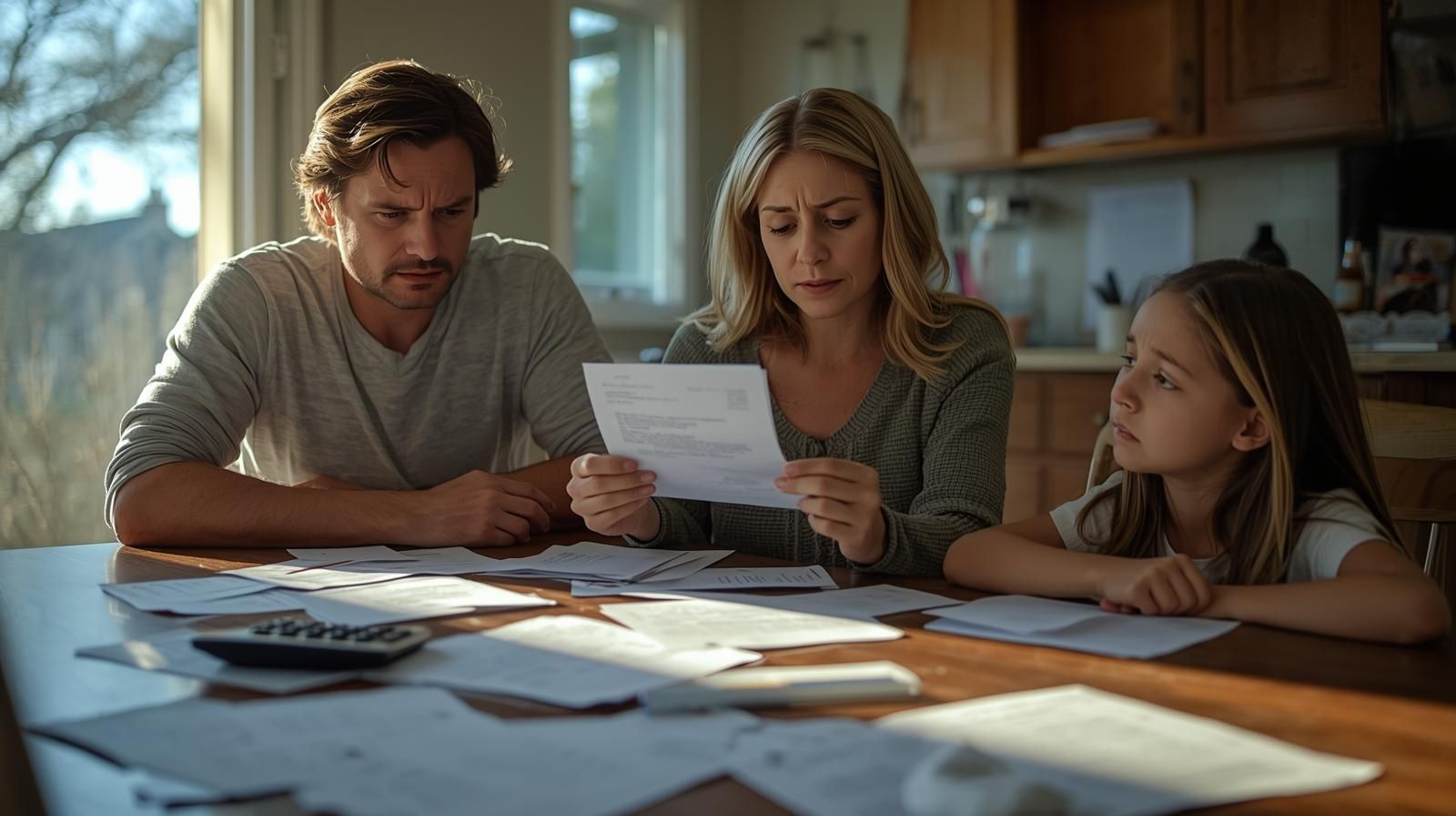 Haledon NJ family reviewing mortgage letters at kitchen table before starting short sale process.