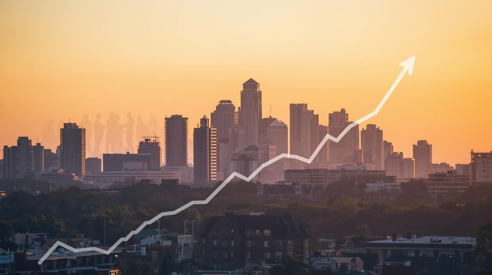 North Jersey skyline with rising real estate values and investor collaboration.