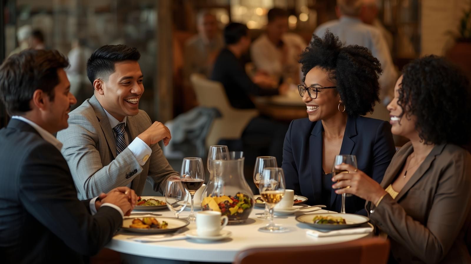 North Jersey professionals connecting over dinner during NJ Restaurant Week.